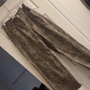 Z Supply Leopard Print Flare Jeans